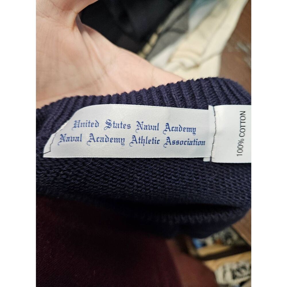 US Naval Academy Blue Cotton Sweater Mens Size XL - Picture 5 of 8
